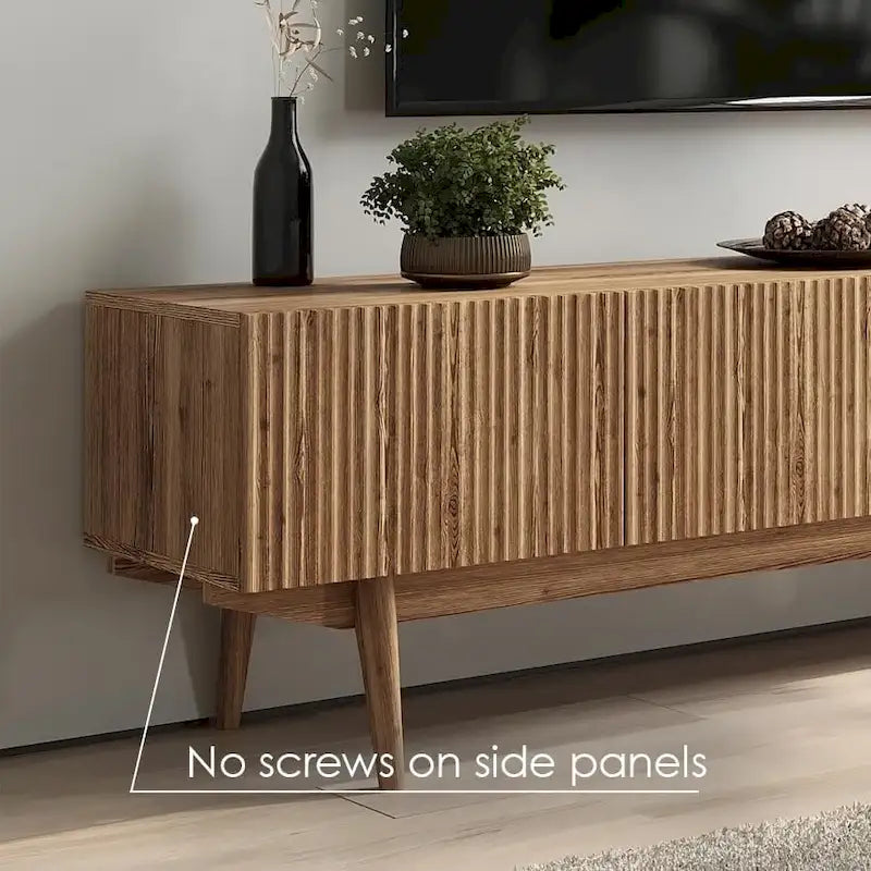 TV Stand Console Fits TV's up to 65 in with Wood Legs