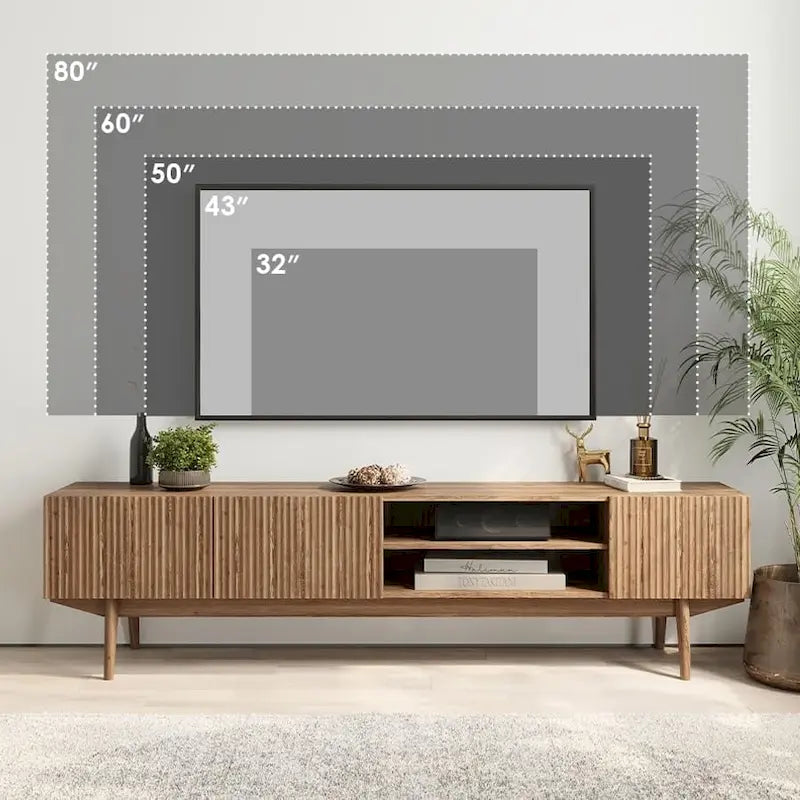 TV Stand Console Fits TV's up to 65 in with Wood Legs