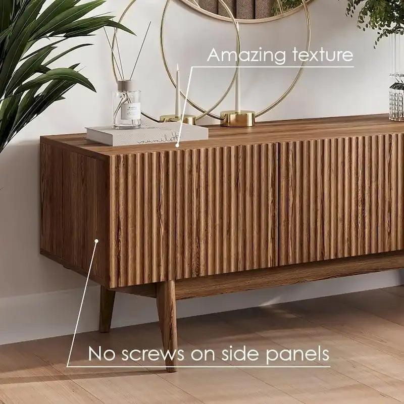 TV Stand Console Fits TV's up to 65 in with Wood Legs