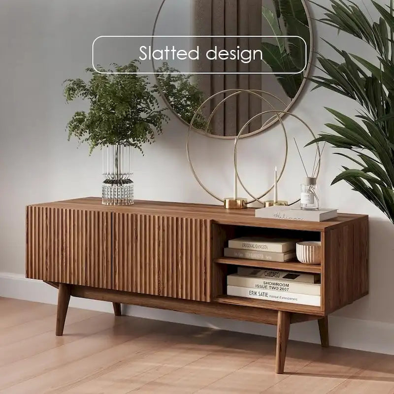 TV Stand Console Fits TV's up to 65 in with Wood Legs