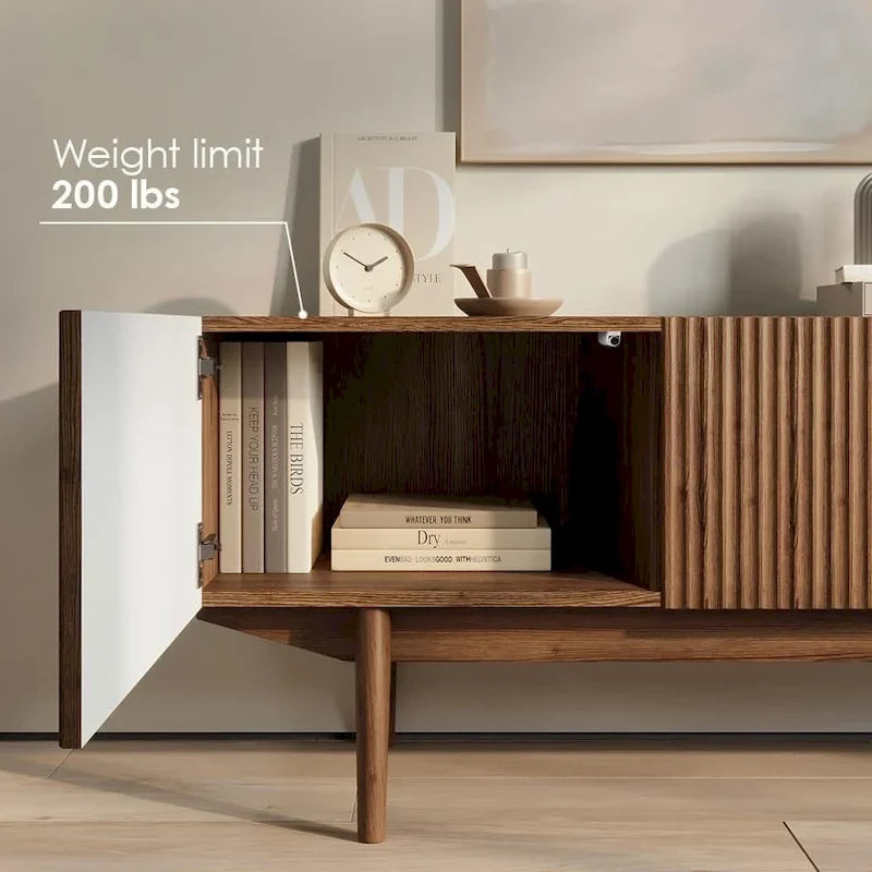 TV Stand Console Fits TV's up to 65 in with Wood Legs