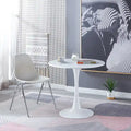 Mid-Century Dining Table for 2-4 People With Round Mdf Table Top