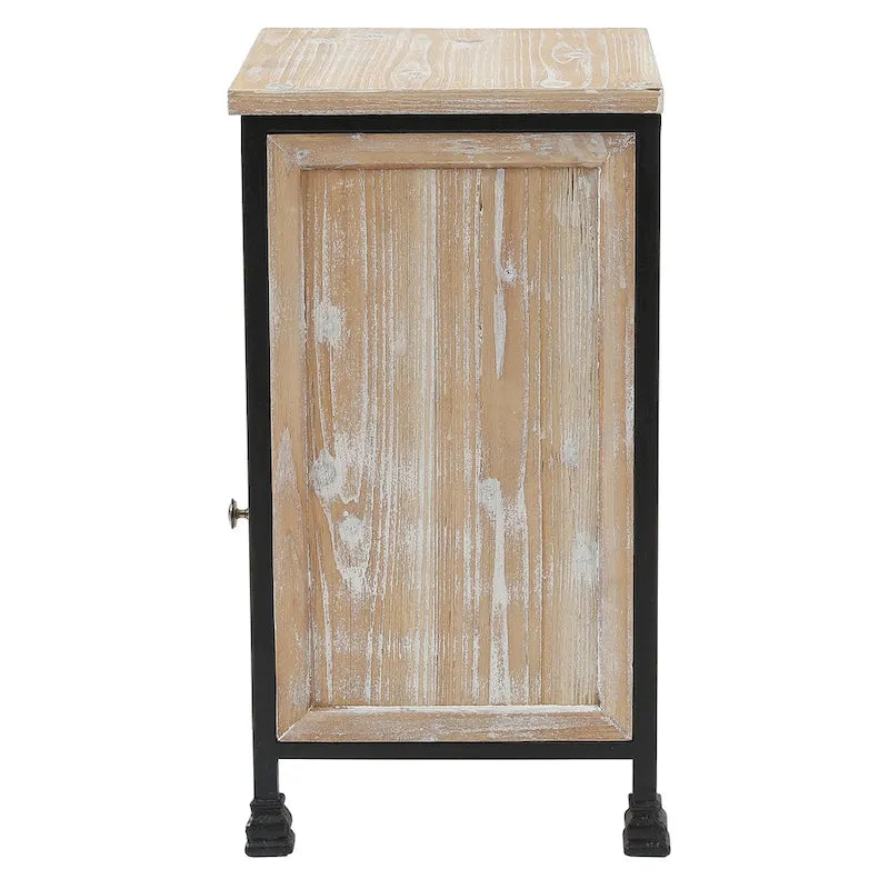 Rustic Nightstand with Drawer and 1-Door Cabinet