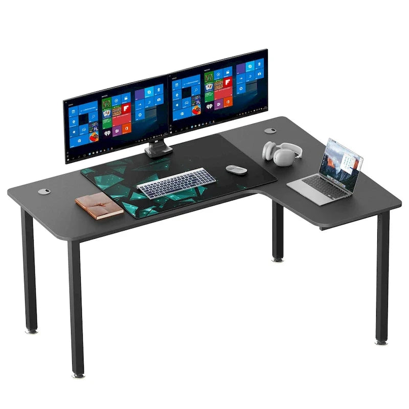 Large Home Office Corner Desk L-Shaped Computer Desk with Mouse Pad