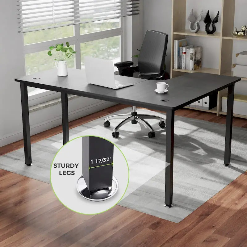 Large Home Office Corner Desk L-Shaped Computer Desk with Mouse Pad
