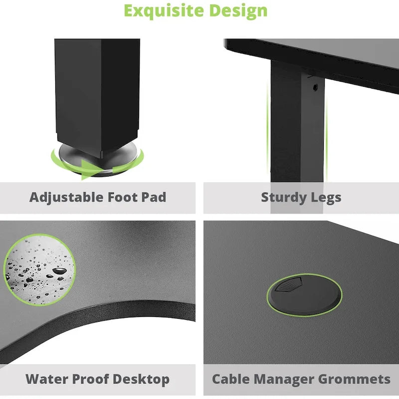Large Home Office Corner Desk L-Shaped Computer Desk with Mouse Pad