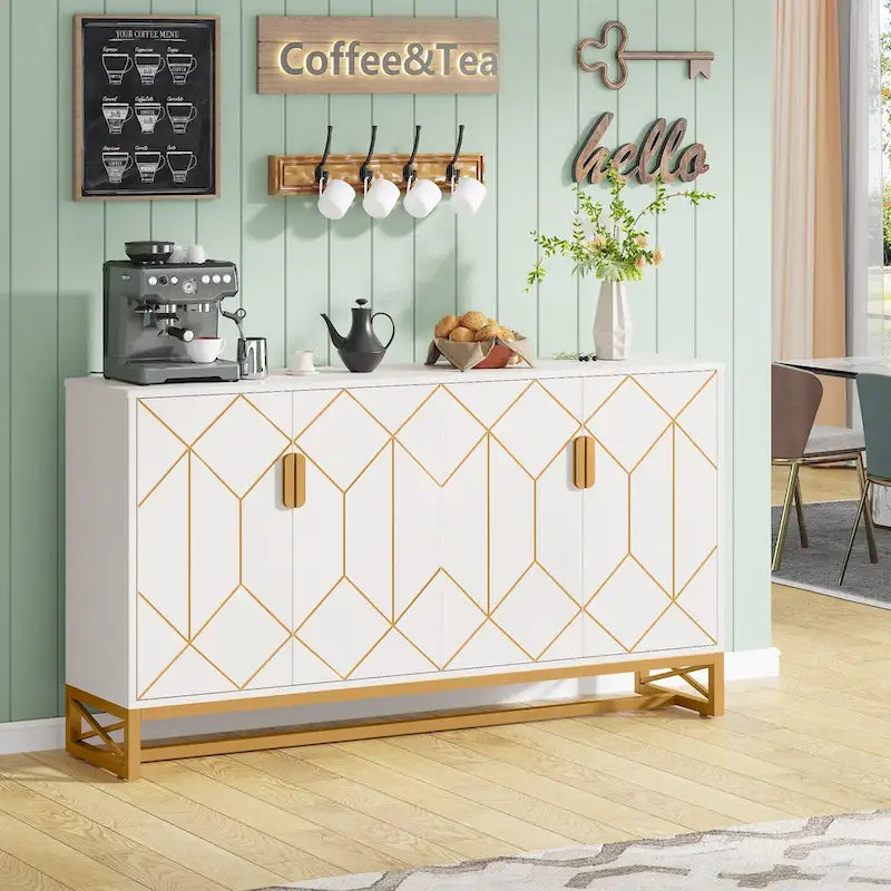 Credenza moderna a 4 ante con ripiano regolabile