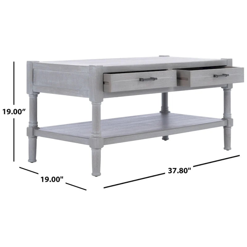2-Drawer Bottom Shelf Coffee Table