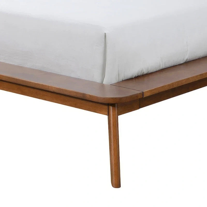Letto a piattaforma in legno a basso profilo di metà secolo