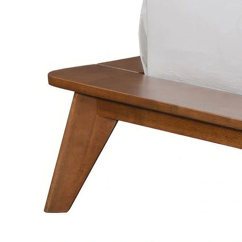 Letto a piattaforma in legno a basso profilo di metà secolo