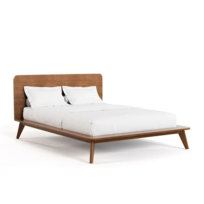 Midcentury Low Profile Wood Platform Bed