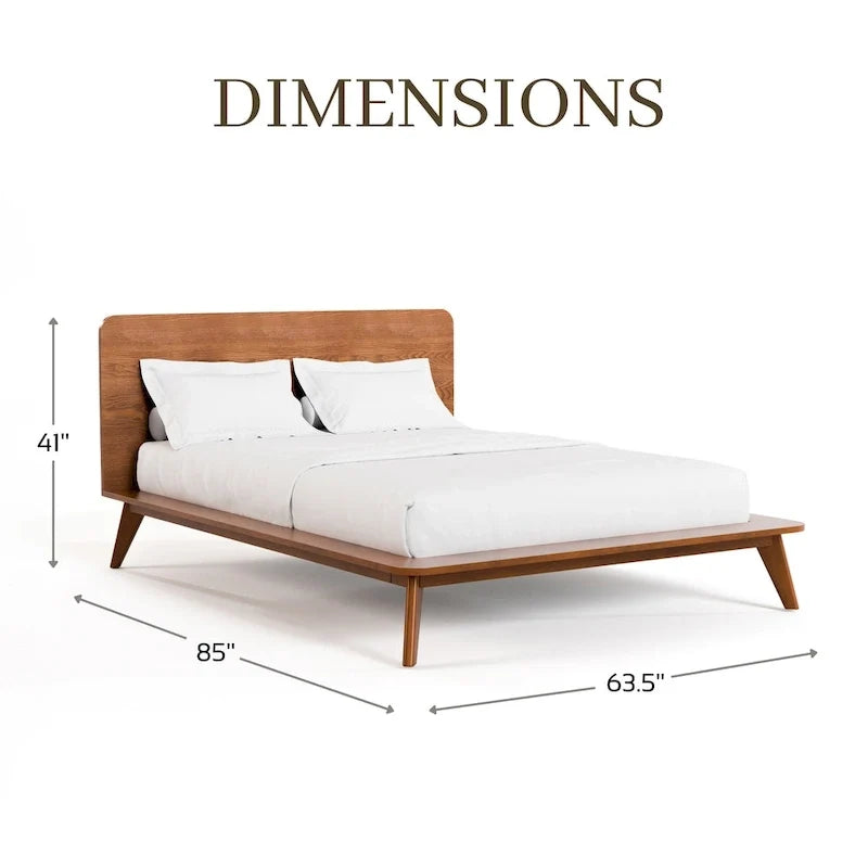 Midcentury Low Profile Wood Platform Bed
