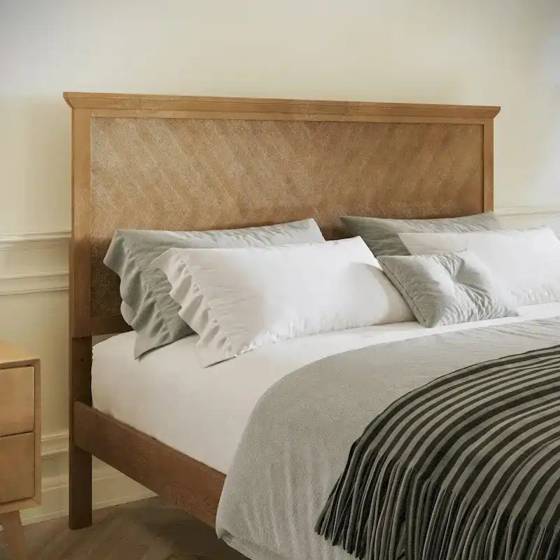 Solid Wood Platform Bed Frame with Headboard and Footboard