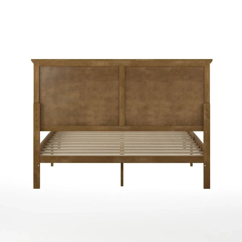 Solid Wood Platform Bed Frame with Headboard and Footboard