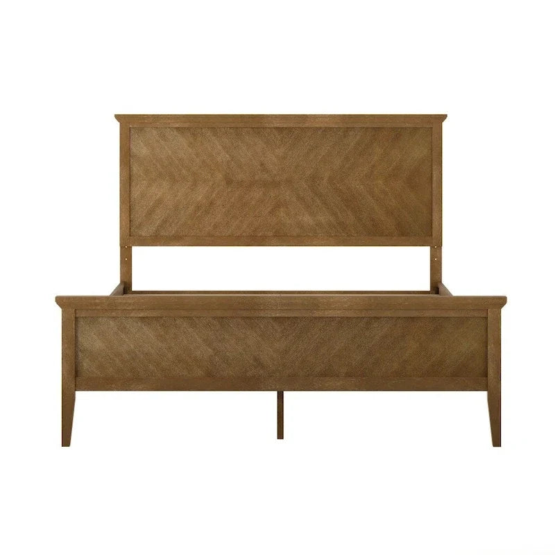 Solid Wood Platform Bed Frame with Headboard and Footboard