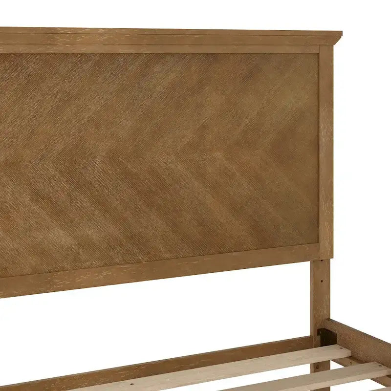 Solid Wood Platform Bed Frame with Headboard and Footboard