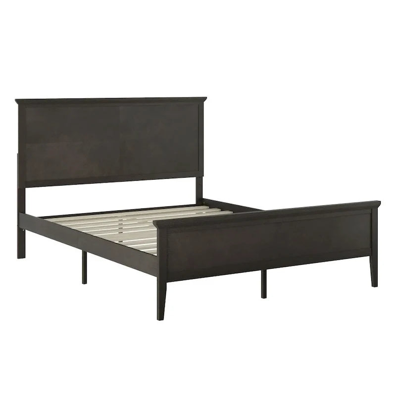 Solid Wood Platform Bed Frame with Headboard and Footboard