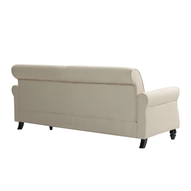 Sofa with Nailhead Trim Rolled Arms
