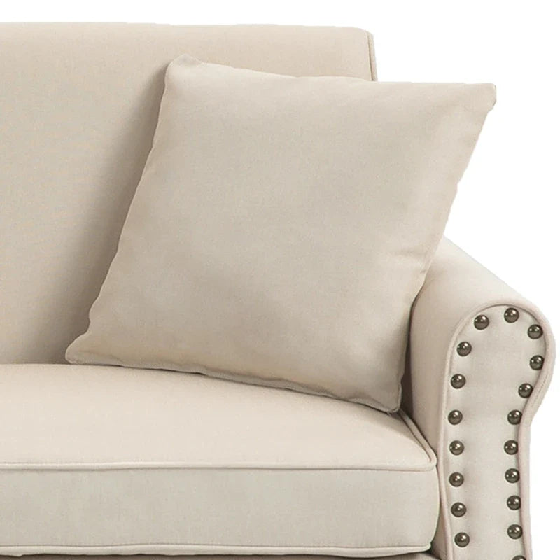 Sofa with Nailhead Trim Rolled Arms