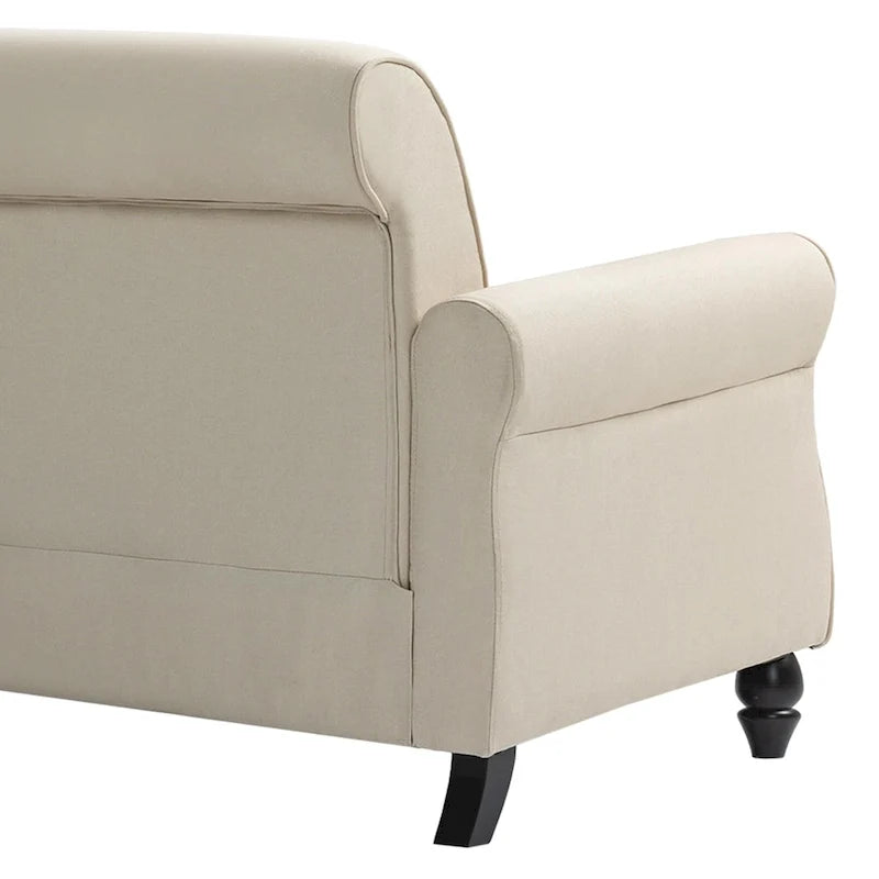 Sofa with Nailhead Trim Rolled Arms