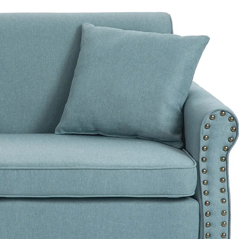 Sofa with Nailhead Trim Rolled Arms