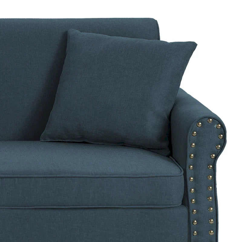Sofa with Nailhead Trim Rolled Arms