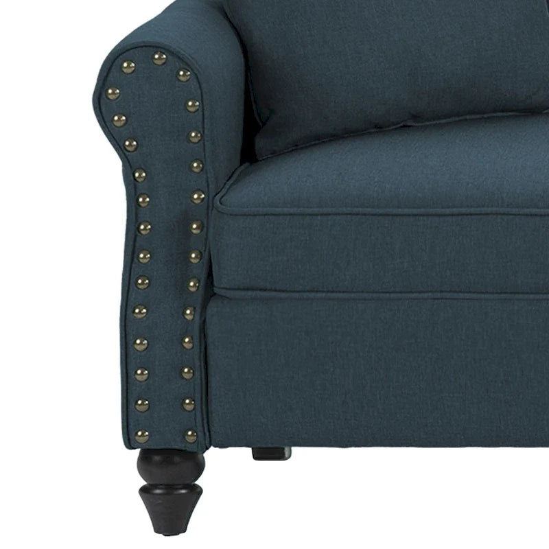 Sofa with Nailhead Trim Rolled Arms