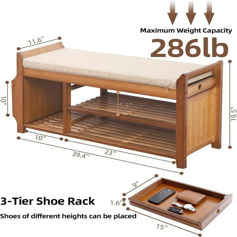 Ławka na buty z 2 poziomami