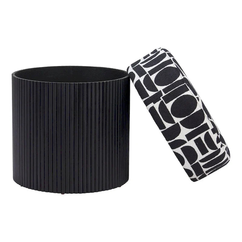 Storage Ottoman Black & White