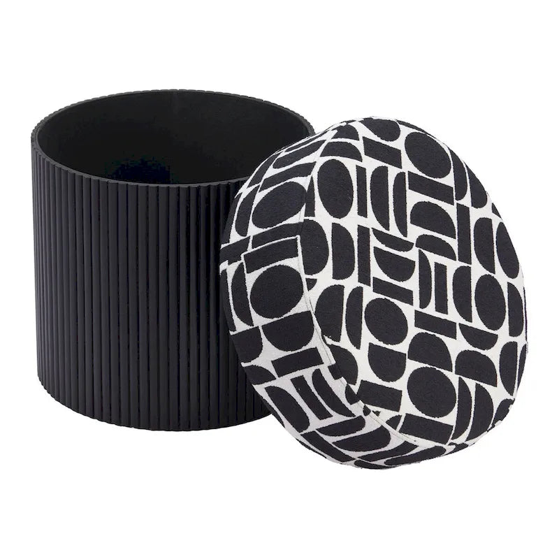 Storage Ottoman Black & White