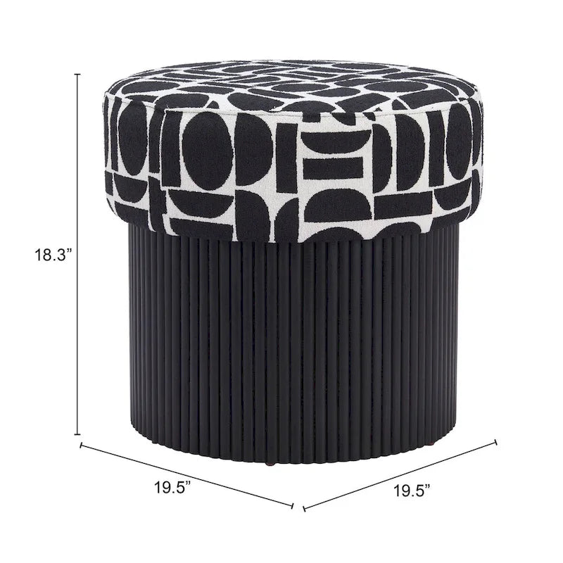 Storage Ottoman Black & White