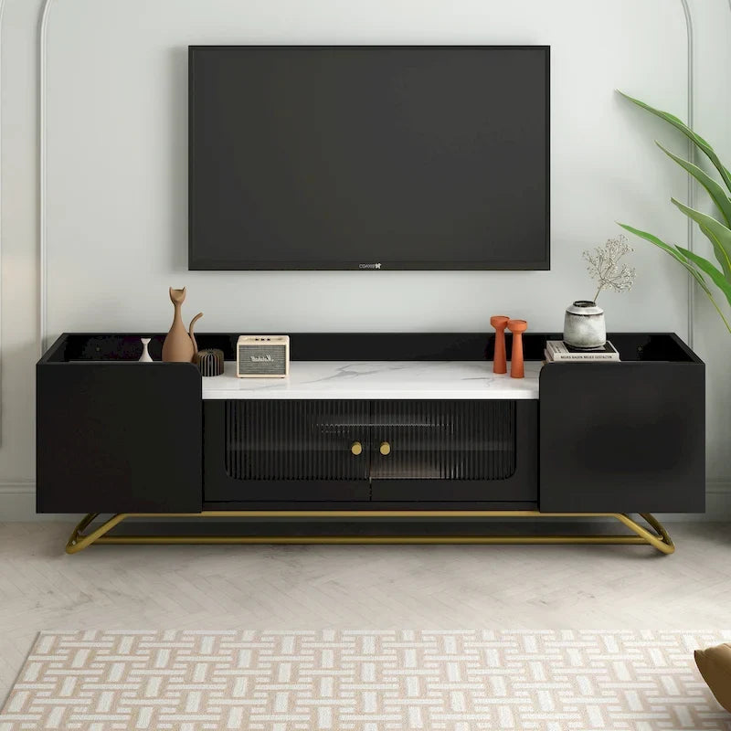 Consolle TV con base a telaio dorato