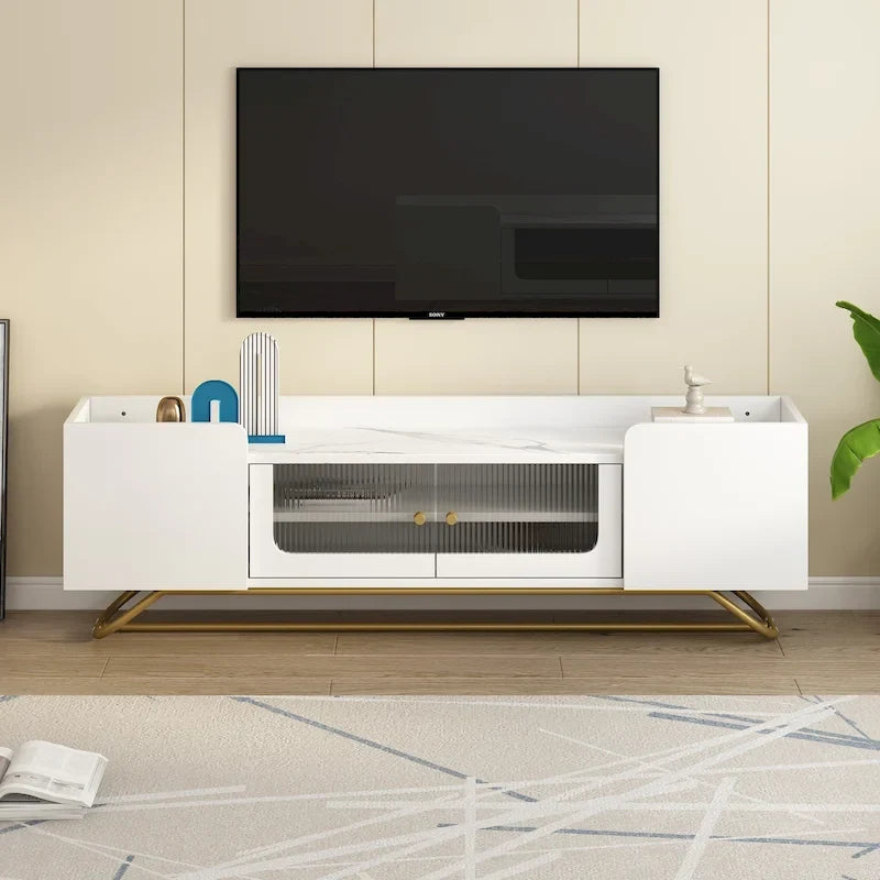 Consolle TV con base a telaio dorato