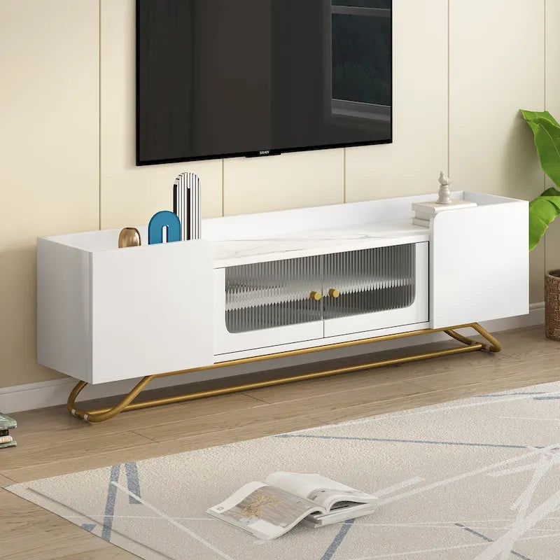 Consolle TV con base a telaio dorato