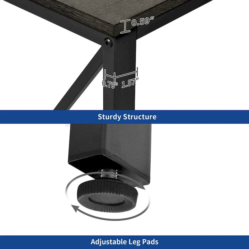 Reversible L Shaped Desk with Storage Shelves Corner Computer Gaming Desk