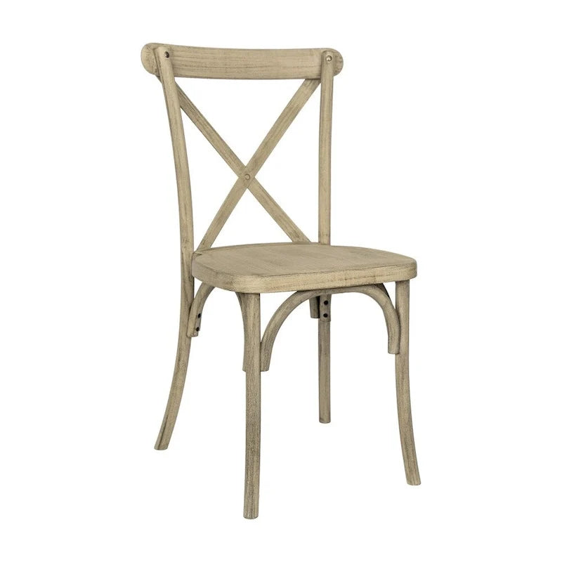 Indoor/Outdoor Commercial Grade Wood Look Resin Cross Back Chair