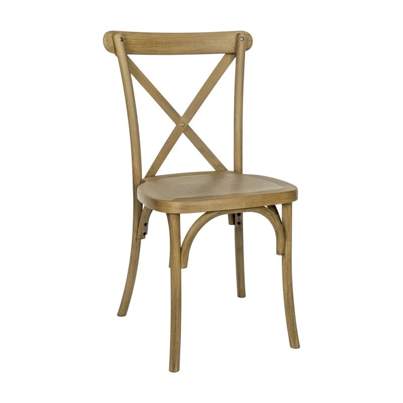 Indoor/Outdoor Commercial Grade Wood Look Resin Cross Back Chair