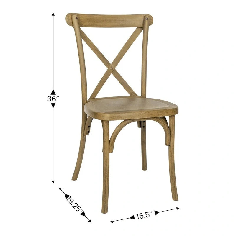 Indoor/Outdoor Commercial Grade Wood Look Resin Cross Back Chair