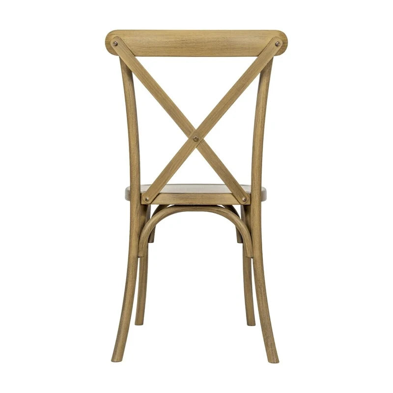 Indoor/Outdoor Commercial Grade Wood Look Resin Cross Back Chair