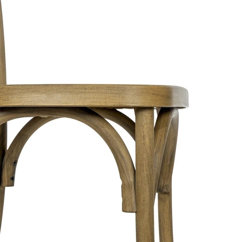 Indoor/Outdoor Commercial Grade Wood Look Resin Cross Back Chair