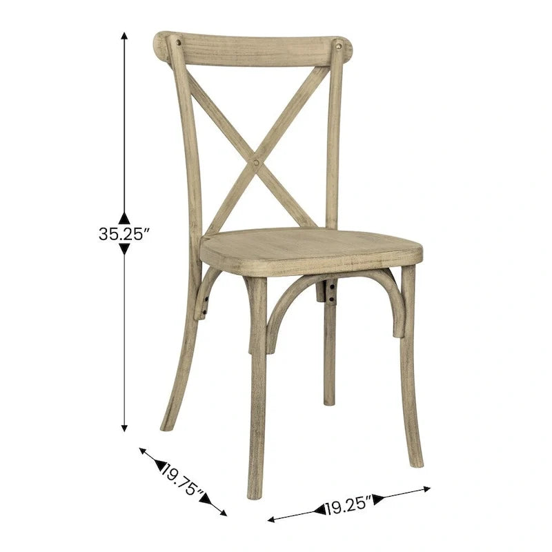 Indoor/Outdoor Commercial Grade Wood Look Resin Cross Back Chair