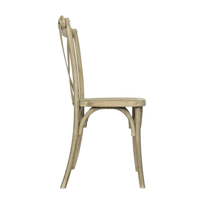 Indoor/Outdoor Commercial Grade Wood Look Resin Cross Back Chair