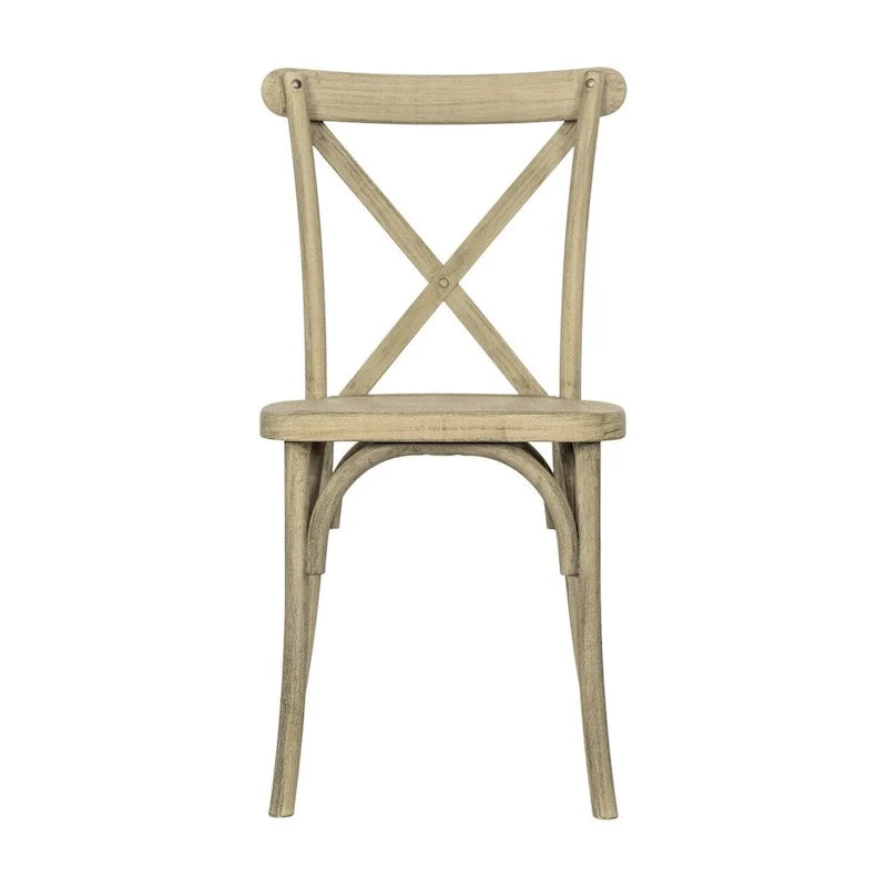 Indoor/Outdoor Commercial Grade Wood Look Resin Cross Back Chair