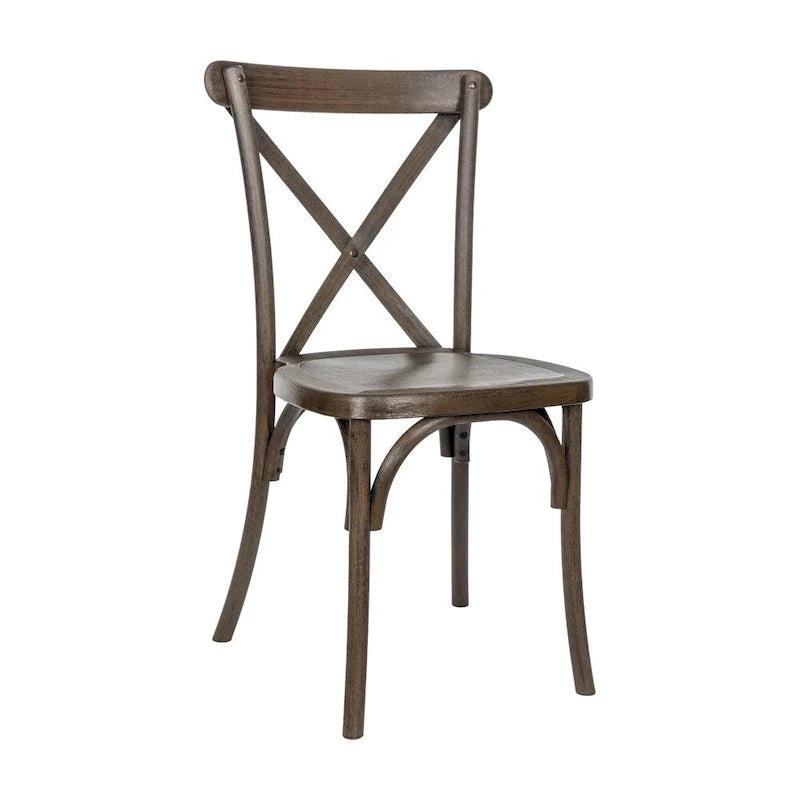 Indoor/Outdoor Commercial Grade Wood Look Resin Cross Back Chair