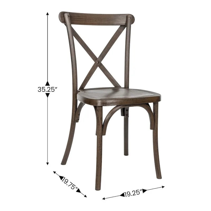 Indoor/Outdoor Commercial Grade Wood Look Resin Cross Back Chair