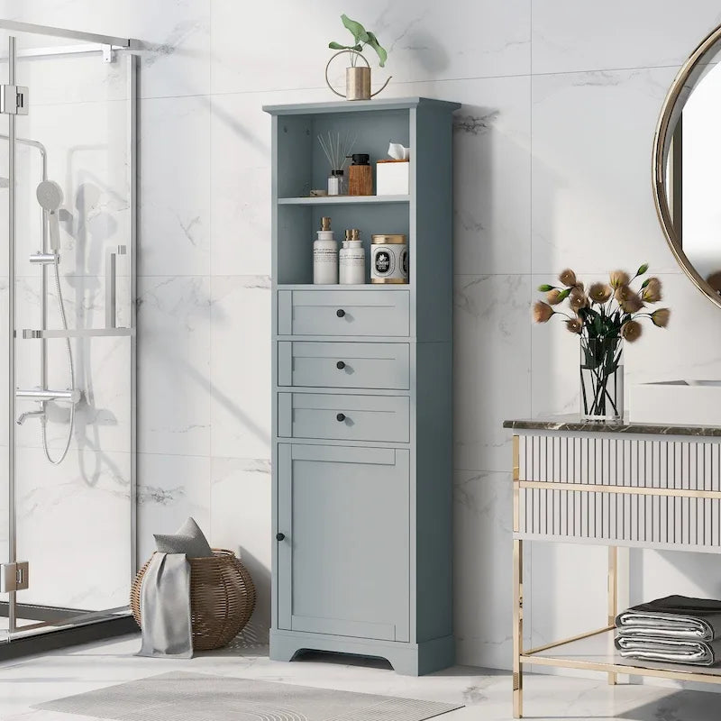 Mobile da bagno indipendente con 3 cassetti e ripiani regolabili