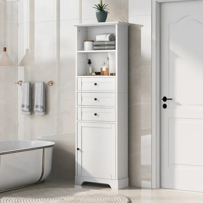 Mobile da bagno indipendente con 3 cassetti e ripiani regolabili