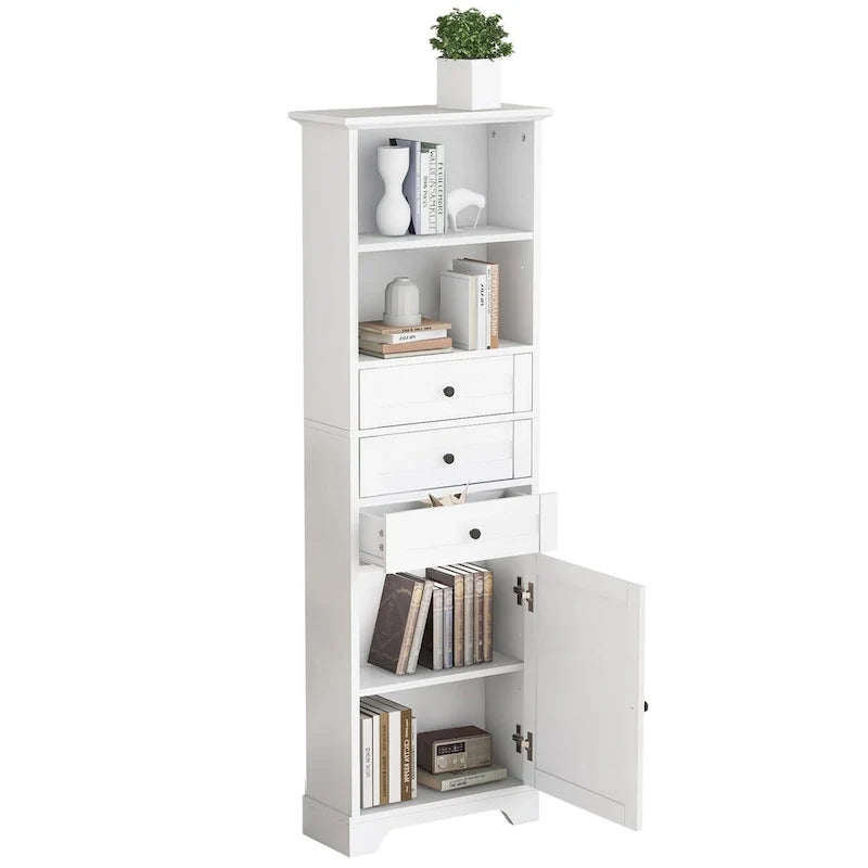Freestanding Bathroom Cabinet with 3 Drawers and Adjustable Shelves