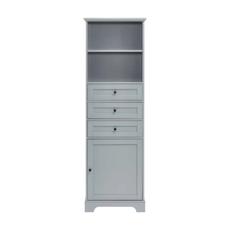 Freestanding Bathroom Cabinet with 3 Drawers and Adjustable Shelves