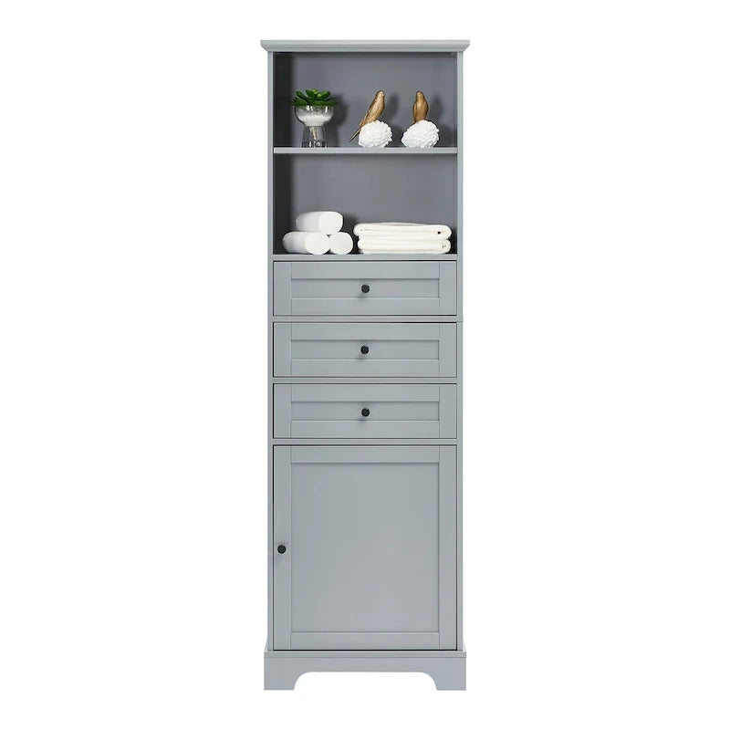 Freestanding Bathroom Cabinet with 3 Drawers and Adjustable Shelves